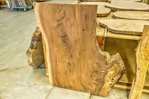 Selection of live edge slabs